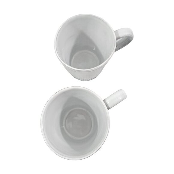 Anthropologie Ronaldo 14 Oz White Glazed Clay Coffee Tea Mug Cup – Set of 2 - Picture 3 of 16